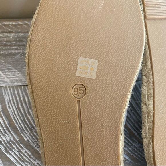 Nwob-42 Gold Bermuda Fog Grey Kid Suede Leather Espadrille Loafer Slides - Picture 10 of 10